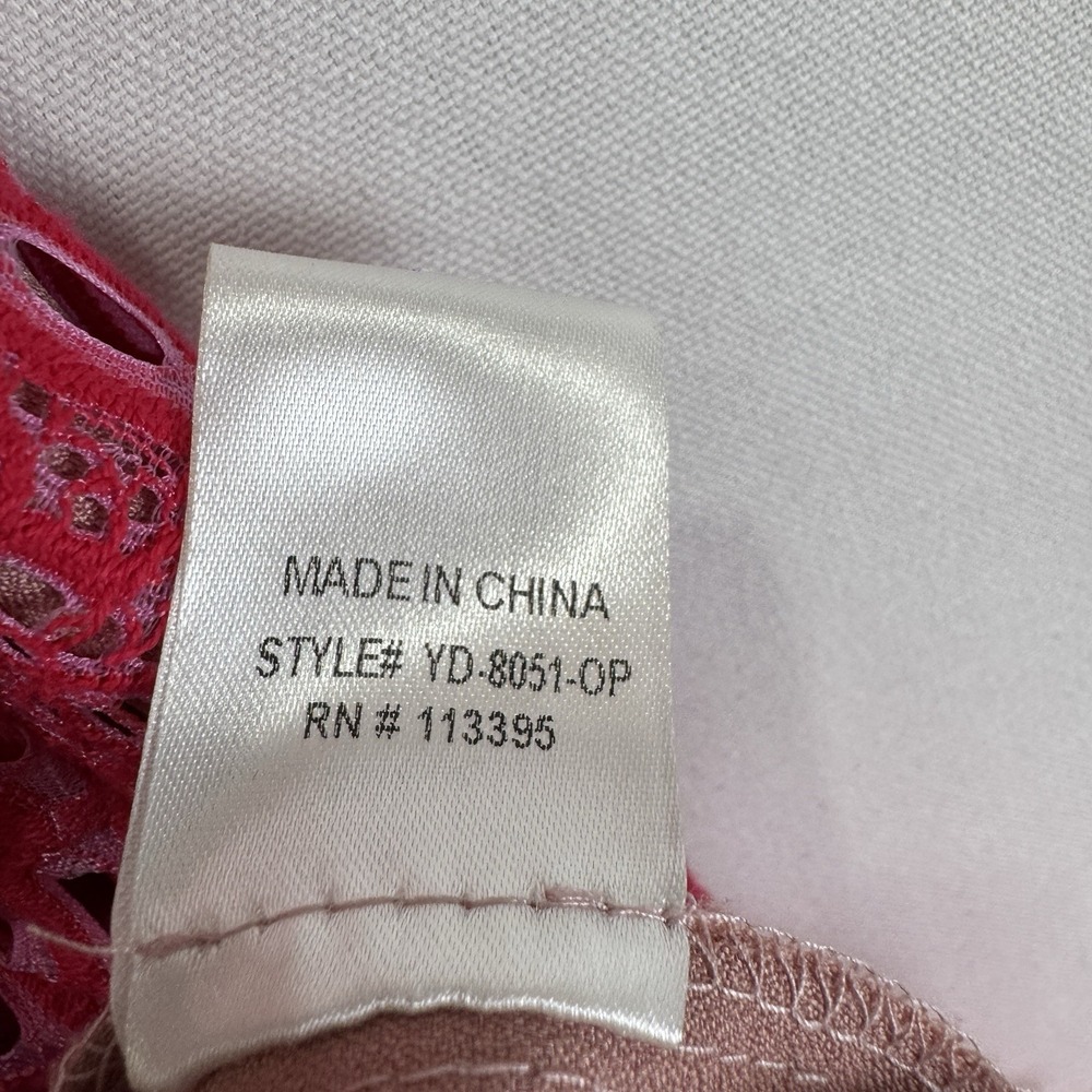 Harlyn Dress Womens M Pink Lace Feminine‎ Coquette Event Dainty Preppy Old Money - Picture 13 of 16
